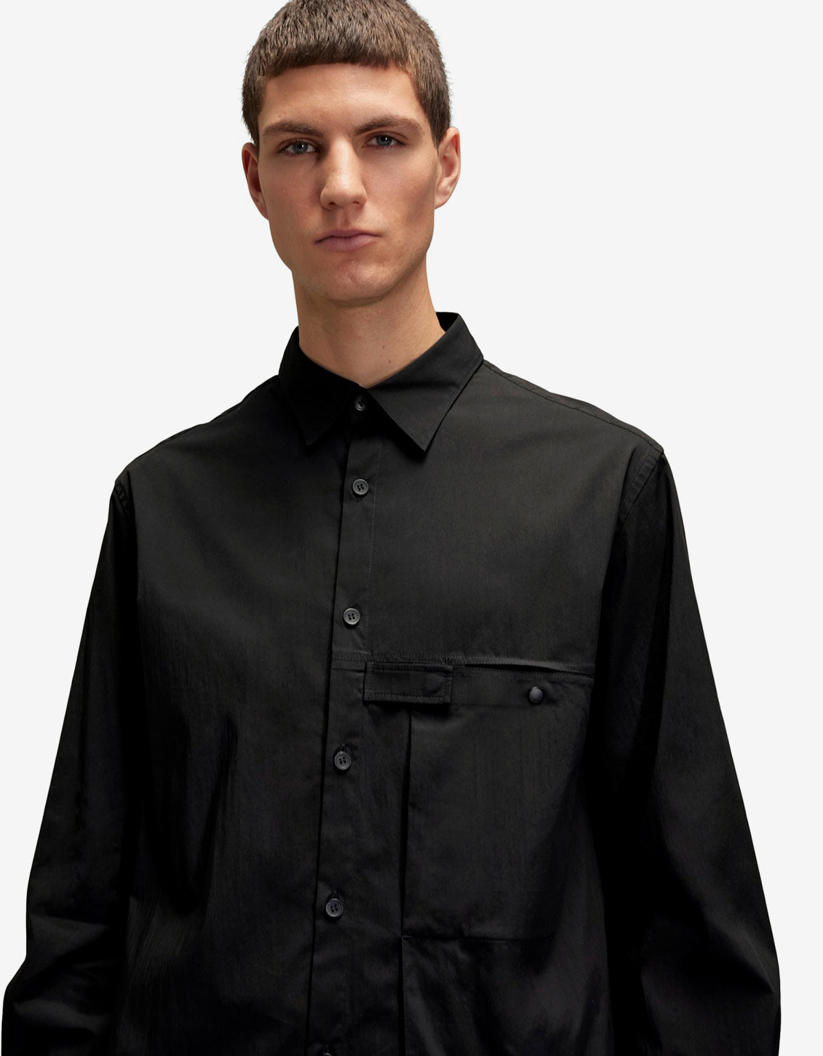 Y-3 Black Pleated Pocket Shirt JI7082