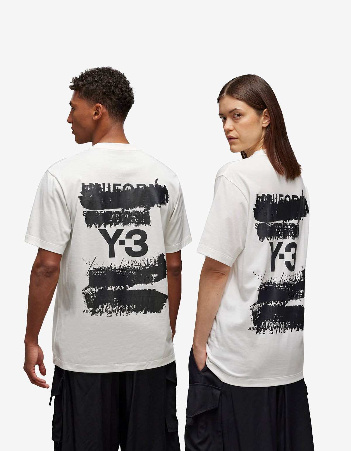 Y-3 White Graphic Print T-Shirt JM7815