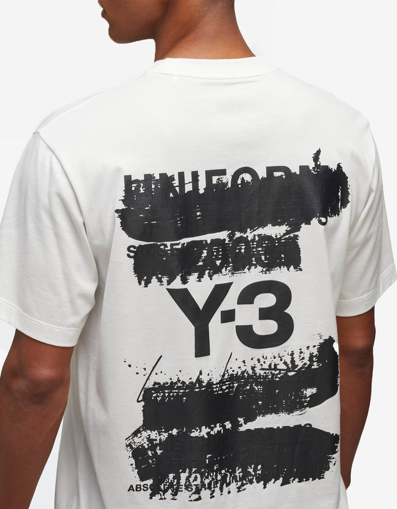 Y-3 White Graphic Print T-Shirt JM7815