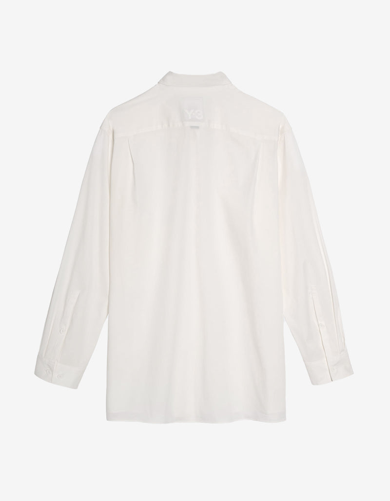 Y-3 White Pleated Pocket Shirt JL6665