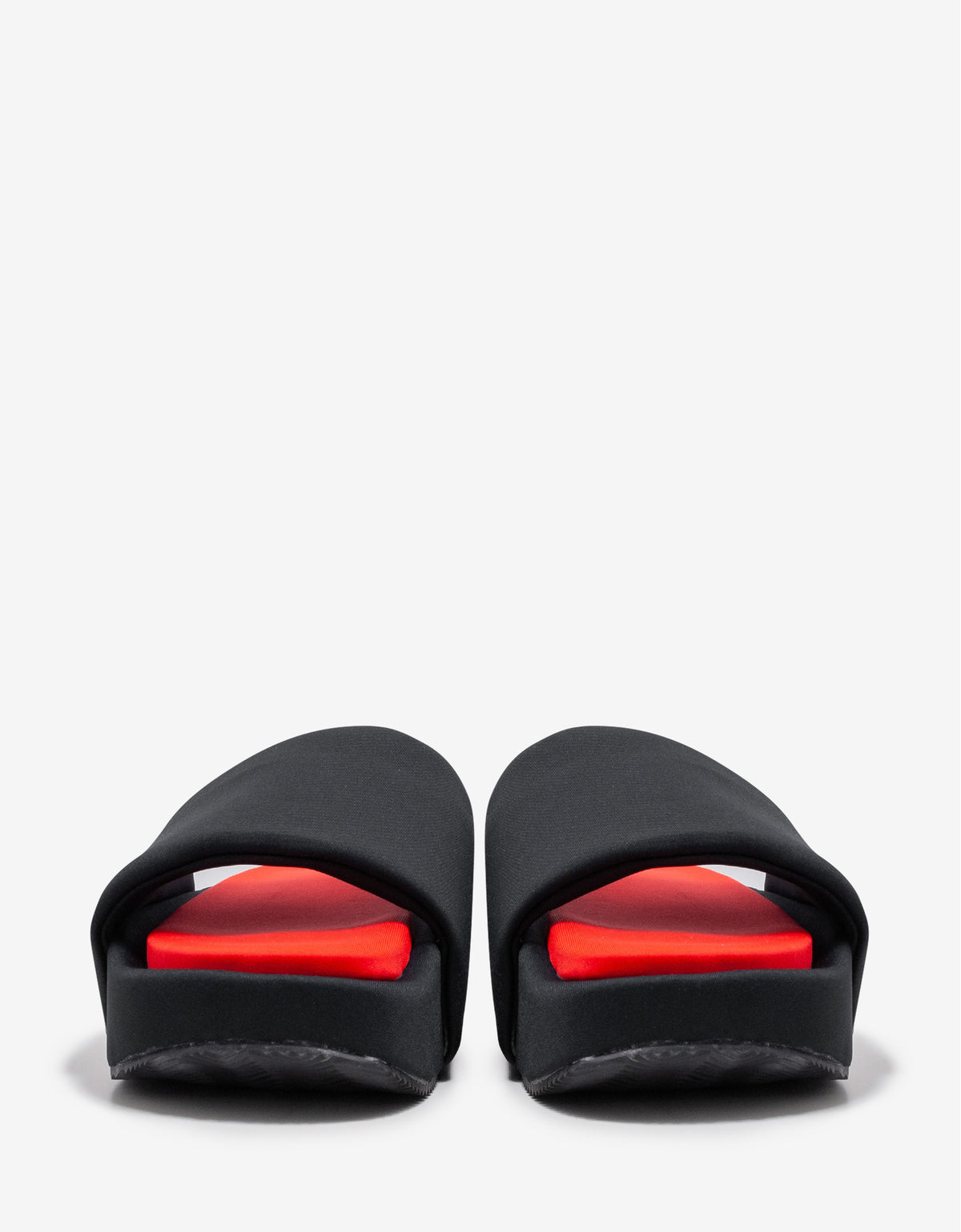 Y-3 Black & Red Neoprene Slide Sandals