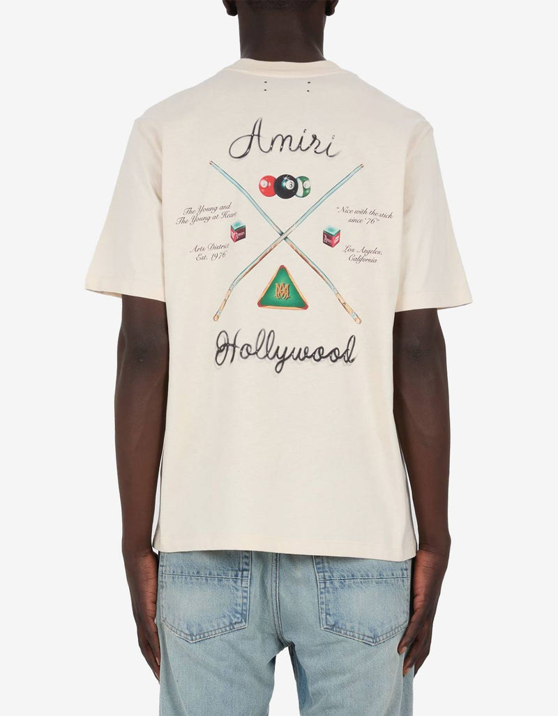 Amiri Alabaster White Pool Cue Print T-Shirt