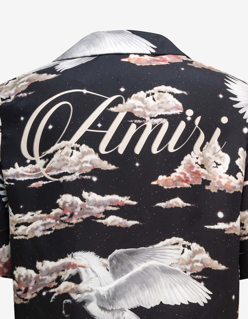 Amiri Amiri Black All-Over Pegasus Bowling Shirt