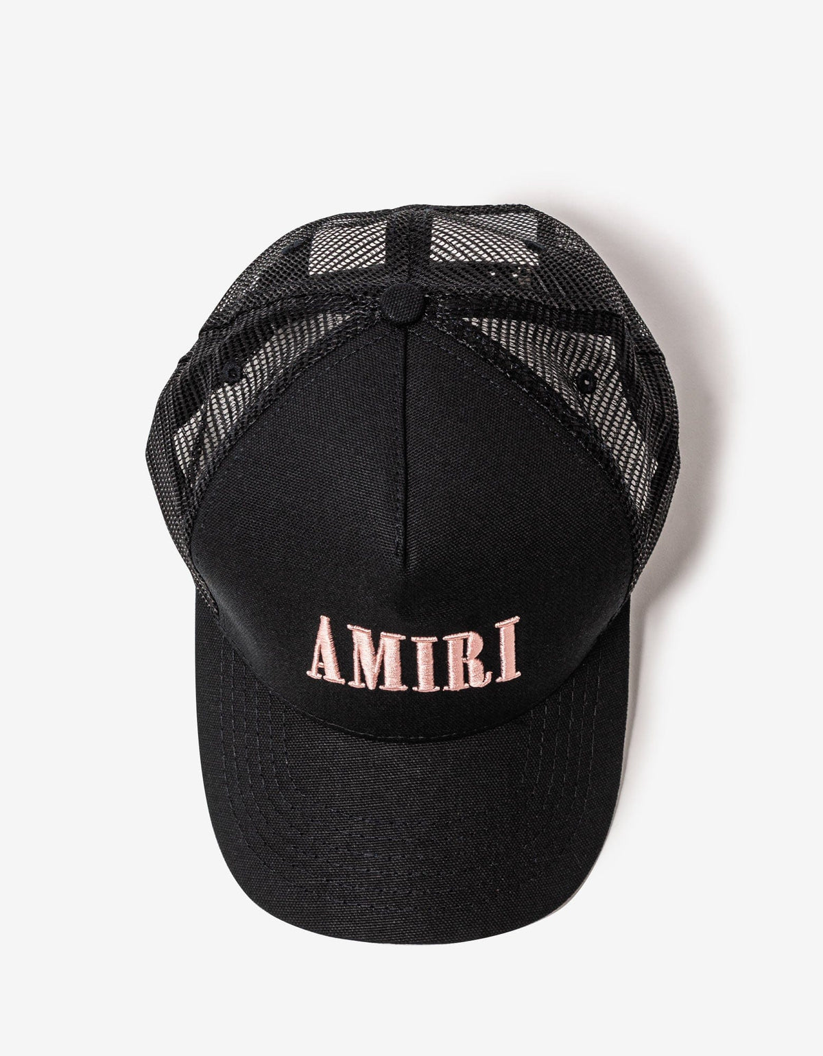 Amiri Amiri Black & Peach Core Logo Trucker Hat