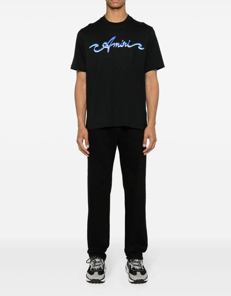 Amiri Amiri Black Wave Logo T-Shirt