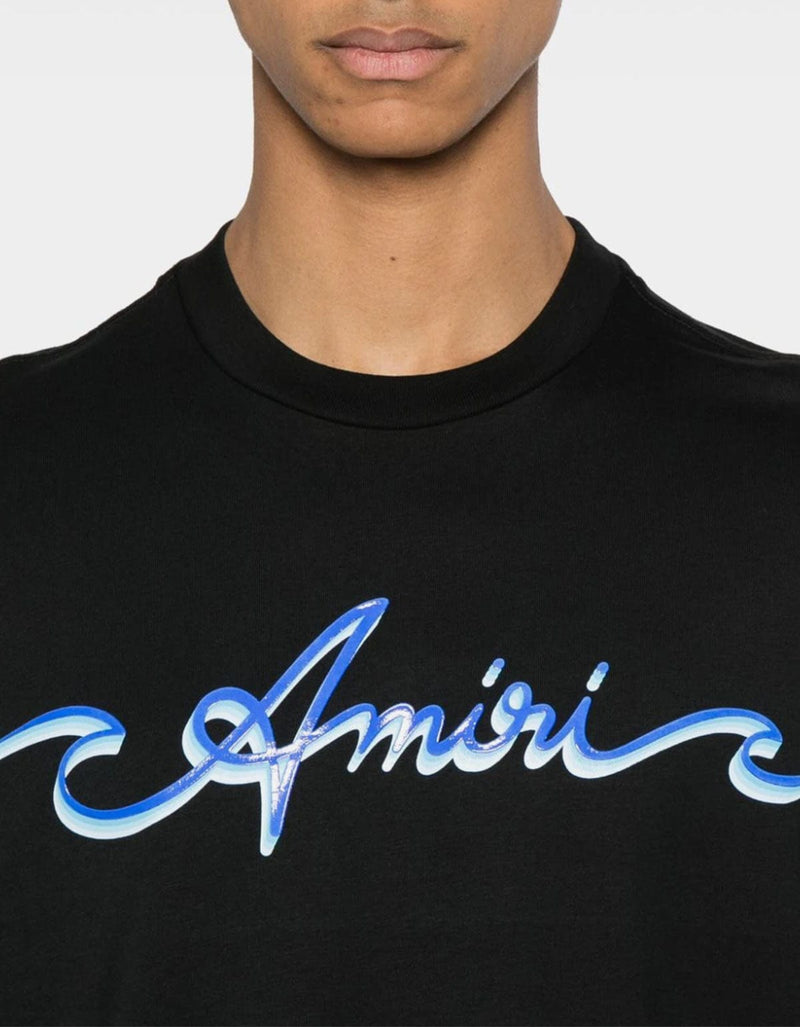 Amiri Amiri Black Wave Logo T-Shirt