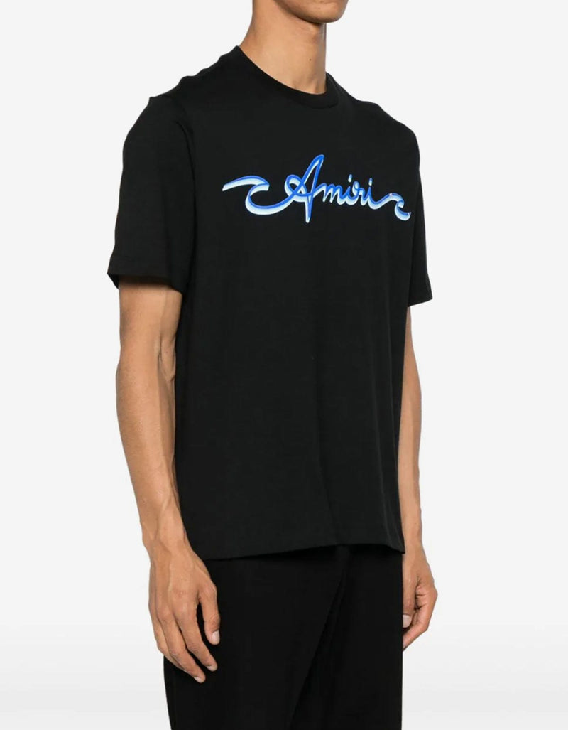 Amiri Amiri Black Wave Logo T-Shirt