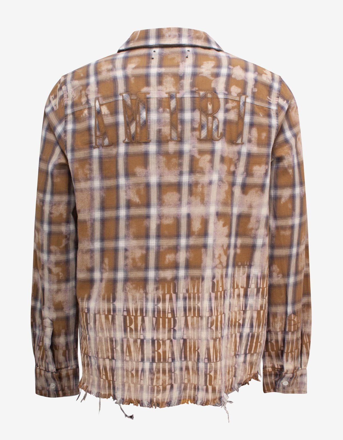 Amiri Amiri Brown Bleach Amiri Logo Flannel Shirt