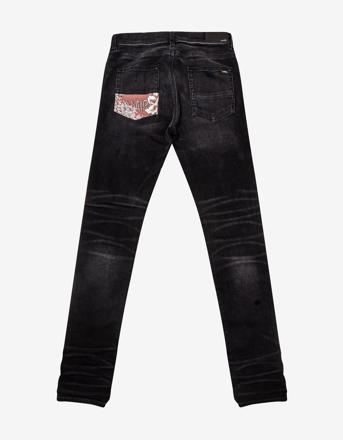 Amiri Amiri Hibiscus Artpatch Aged Black Jeans