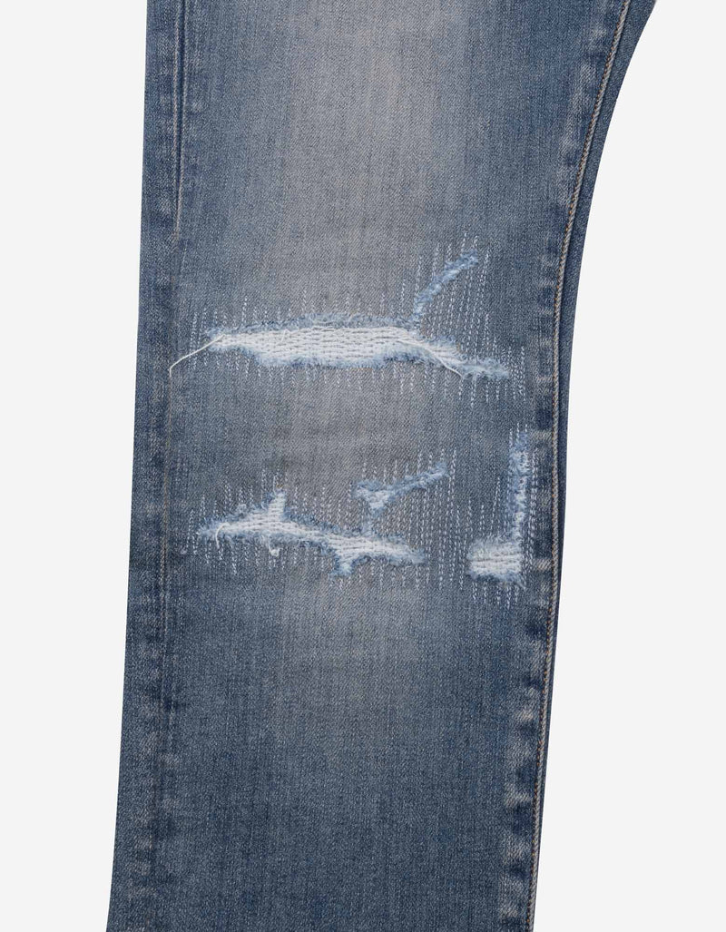 Amiri Amiri Jeans Fractured Blue Skinny