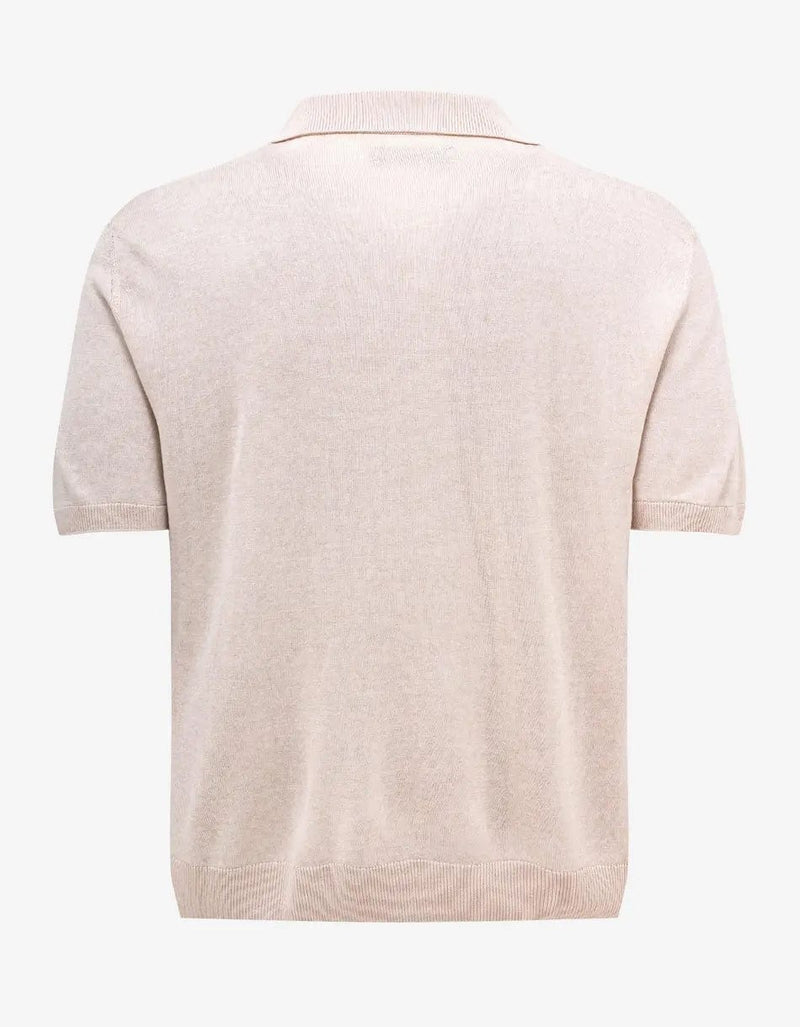 Amiri Beige Aloha Silk Polo T-Shirt