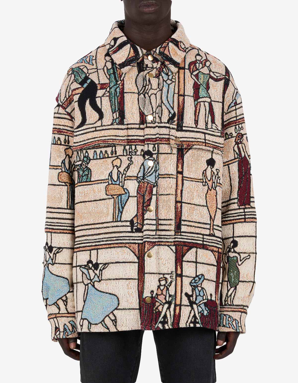 Amiri Beige Tapestry Overshirt