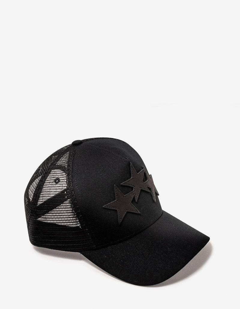 Amiri Black 3 Star Trucker Hat