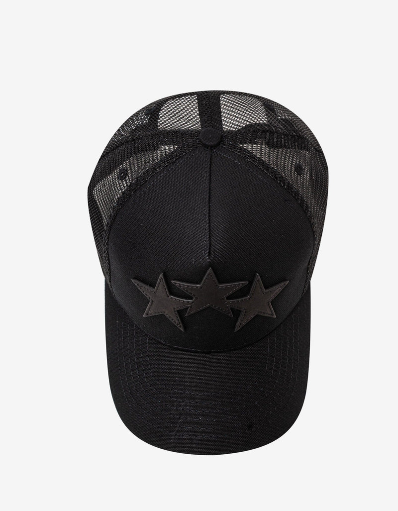 Amiri Black 3 Star Trucker Hat