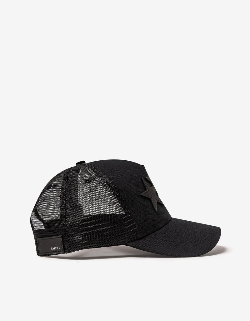 Amiri Black 3 Star Trucker Hat