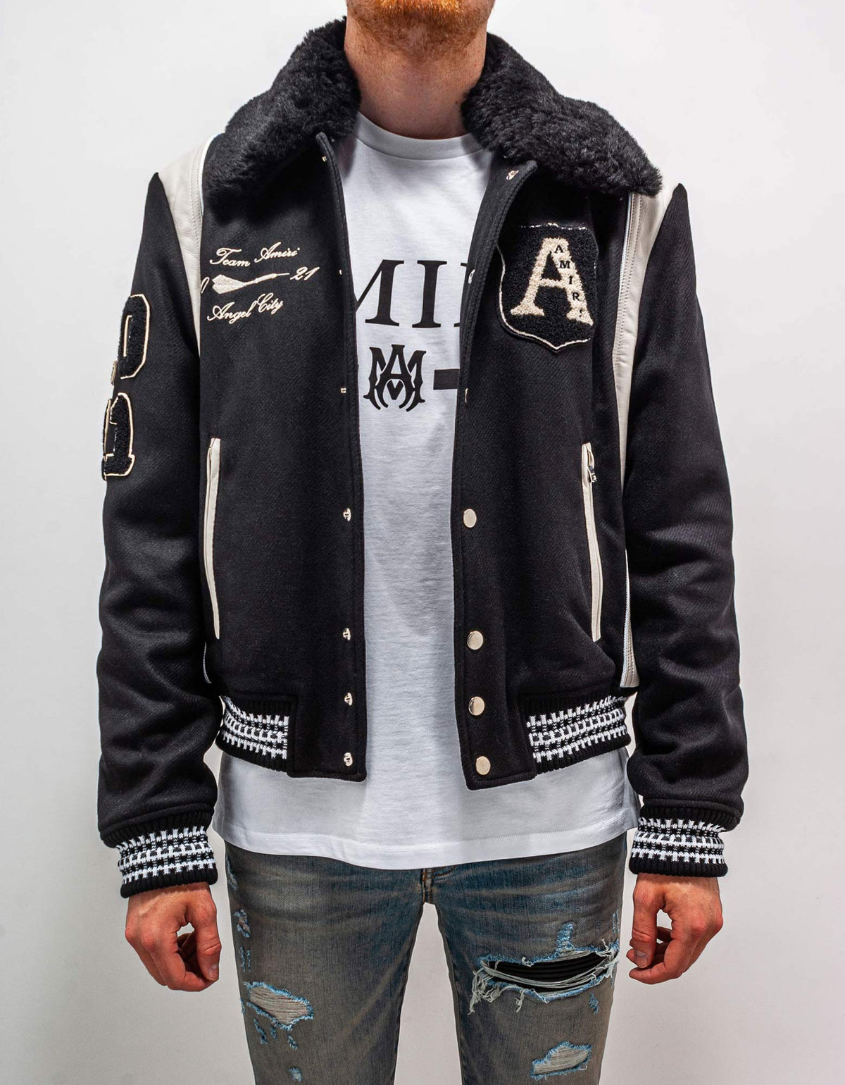 Amiri Black Always On Point Varsity Jacket