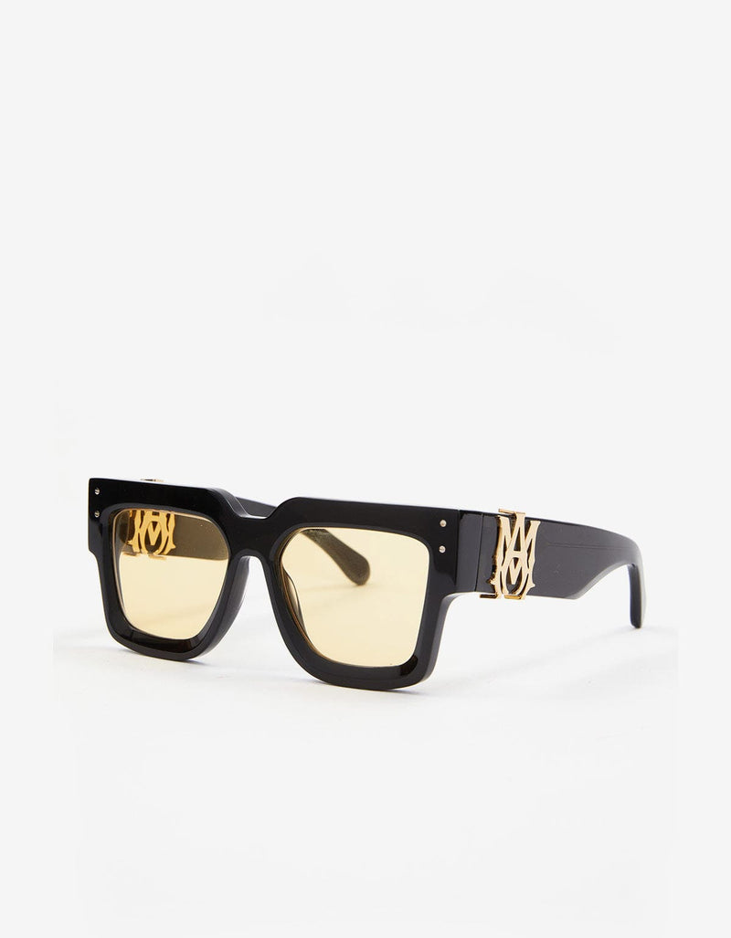 Amiri Black and Yellow Jumbo MA Sunglasses