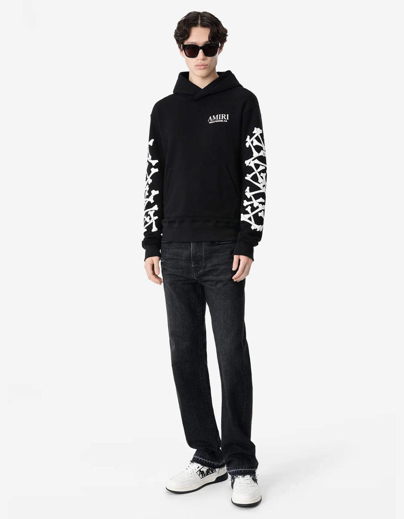 Amiri Black Bones Stacked Hoodie