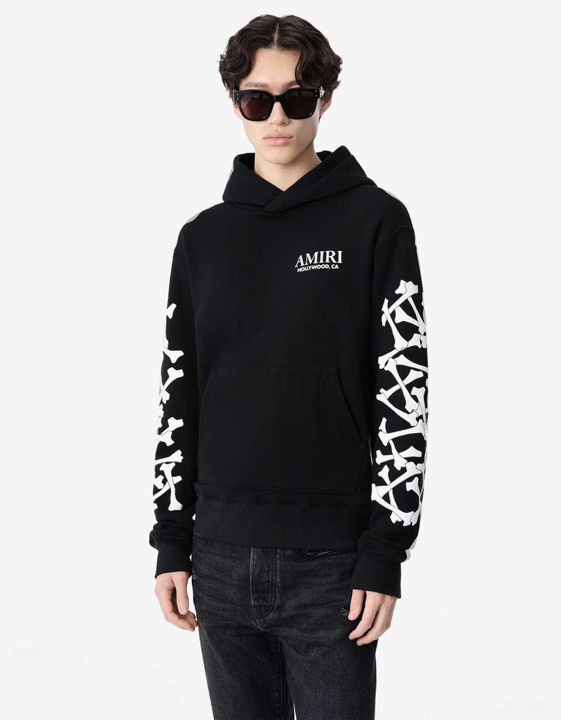 Amiri Black Bones Stacked Hoodie