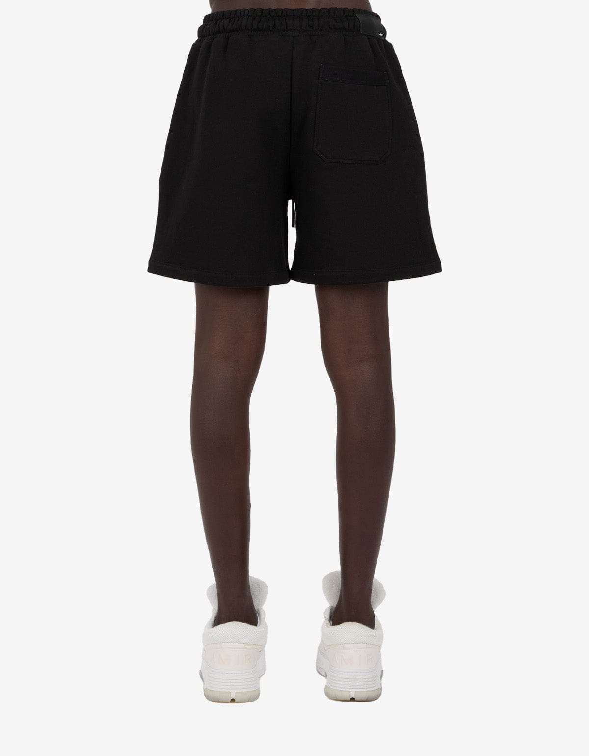 Amiri Black Distressed Logo Shorts