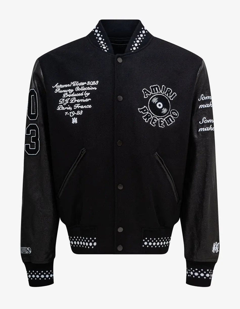 Amiri Black DJ Premier Varsity Jacket