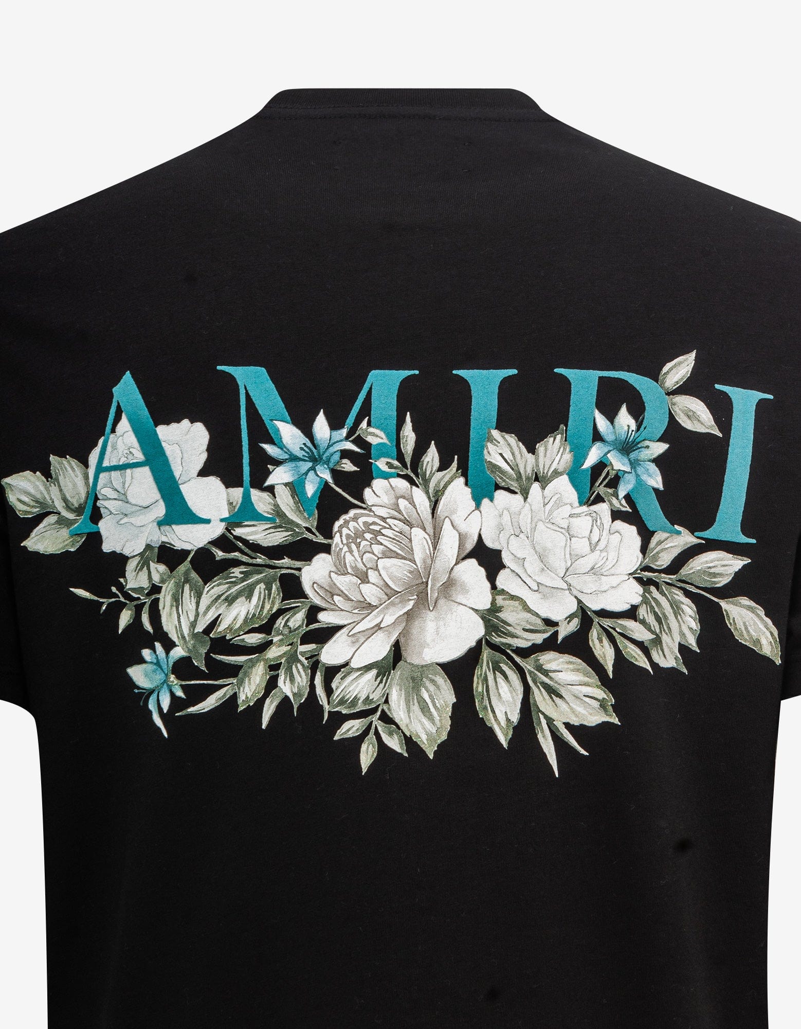 Amiri Black Floral Amiri Logo T Shirt Zoo Fashions