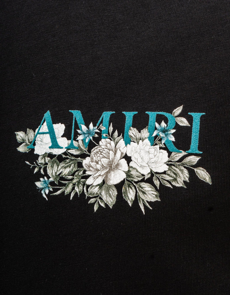 Amiri Black Floral Amiri Logo T-Shirt