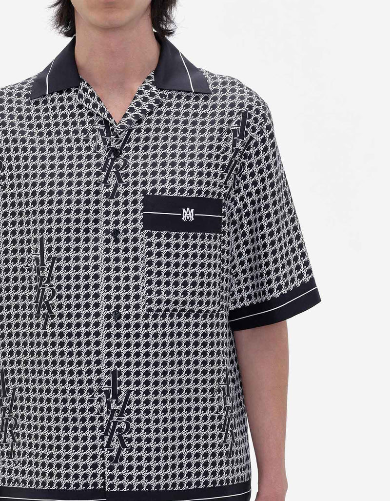 Amiri Black Houndstooth Bowling Shirt