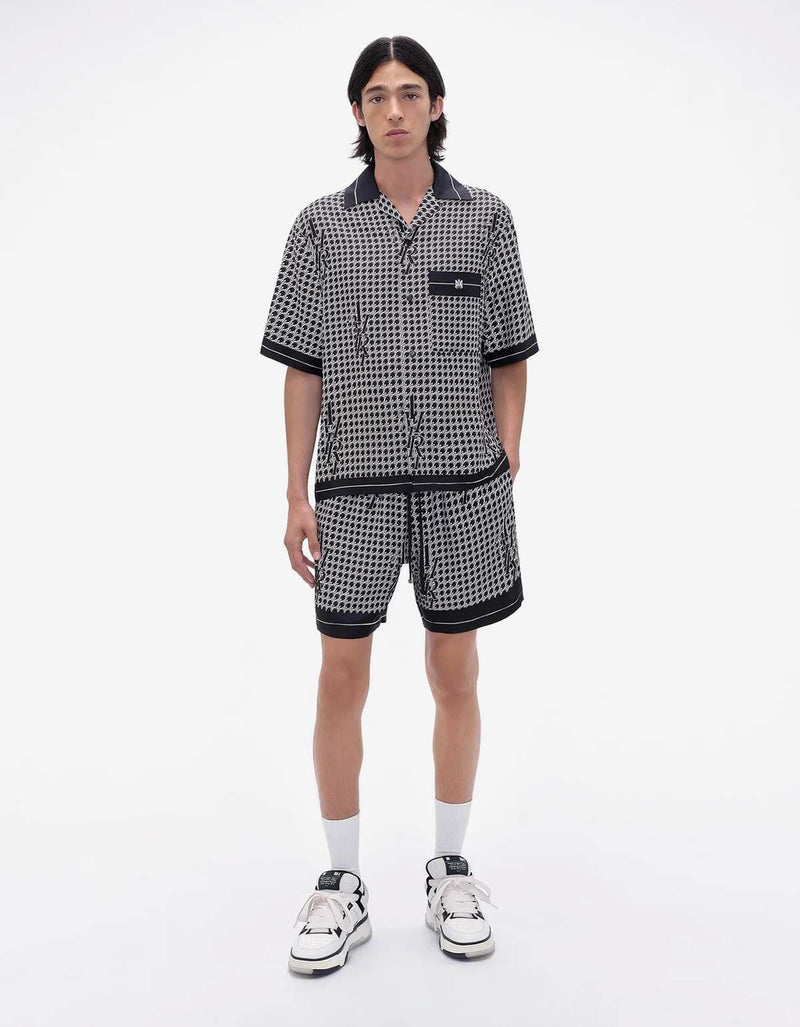 Amiri Black Houndstooth Bowling Shirt