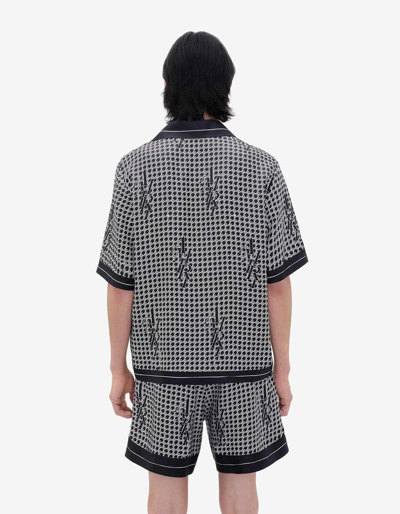 Amiri Black Houndstooth Bowling Shirt