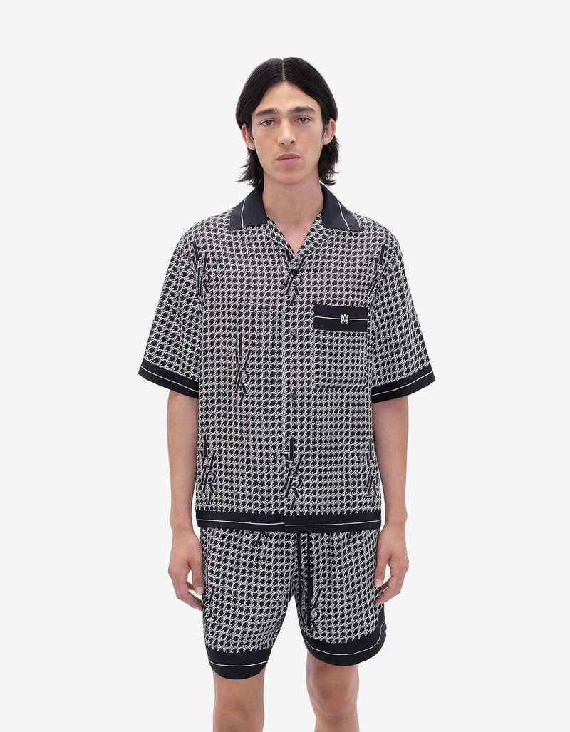 Amiri Black Houndstooth Bowling Shirt