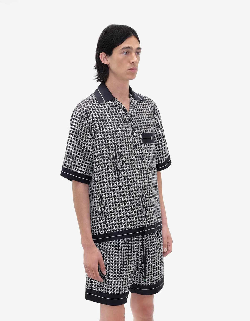 Amiri Black Houndstooth Bowling Shirt