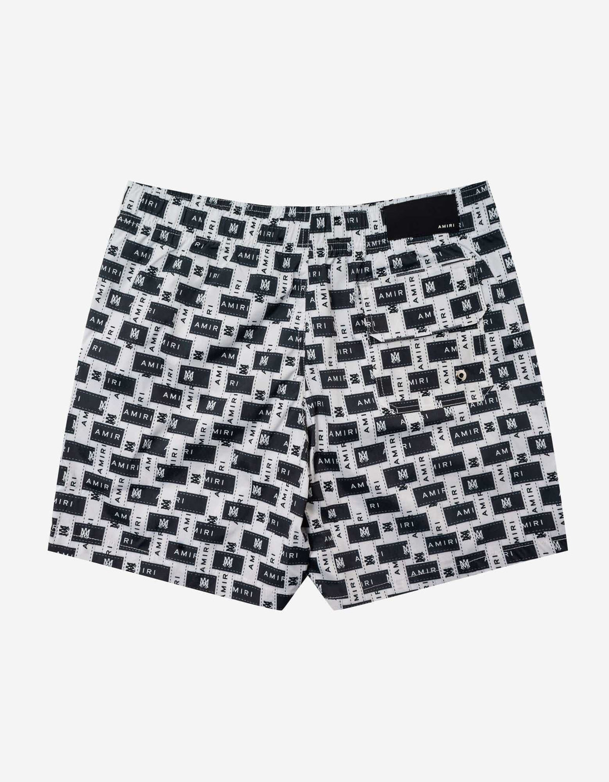 Amiri Black Interweave Logo Print Swim Shorts