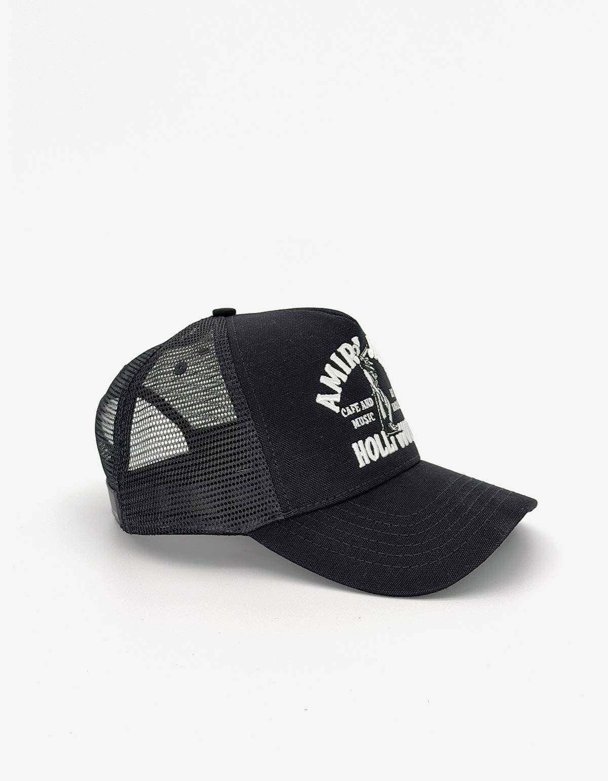 Amiri Black Jazz Wolf Trucker Hat