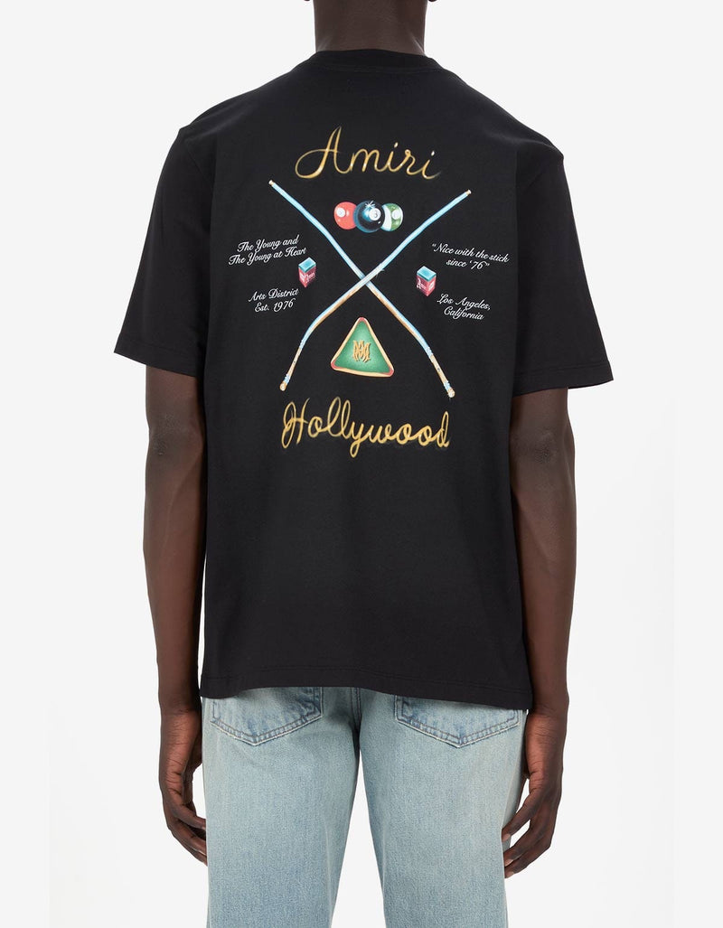 Amiri Black Pool Cue Print T-Shirt