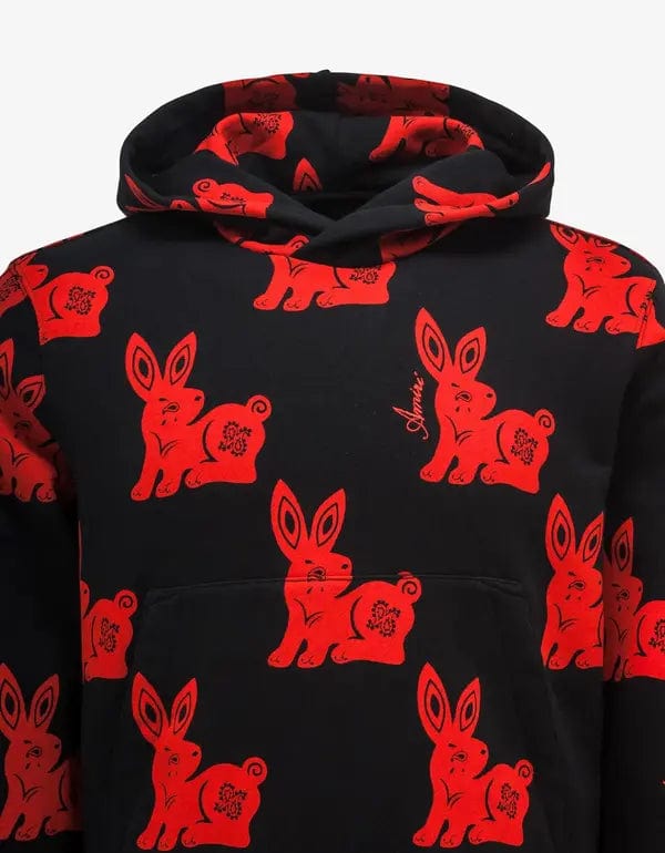 Amiri Black Rabbit Allover Hoodie