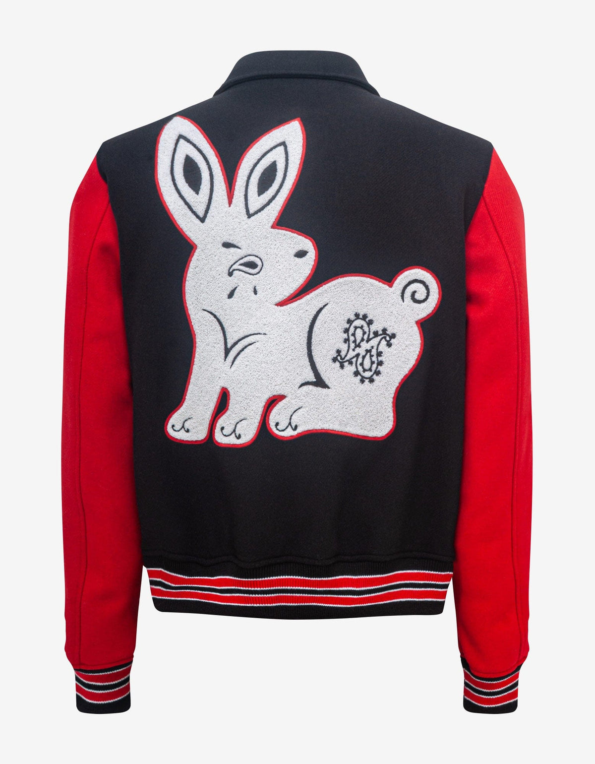 Amiri Black & Red Rabbit Bones Varsity Jacket