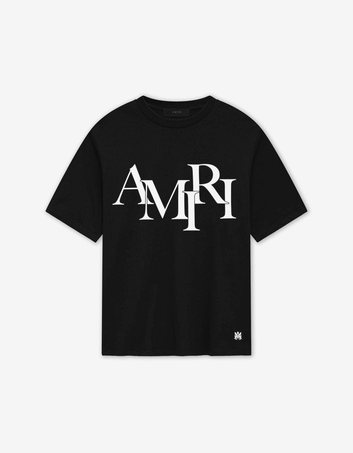 Amiri Black Staggered Logo T-Shirt