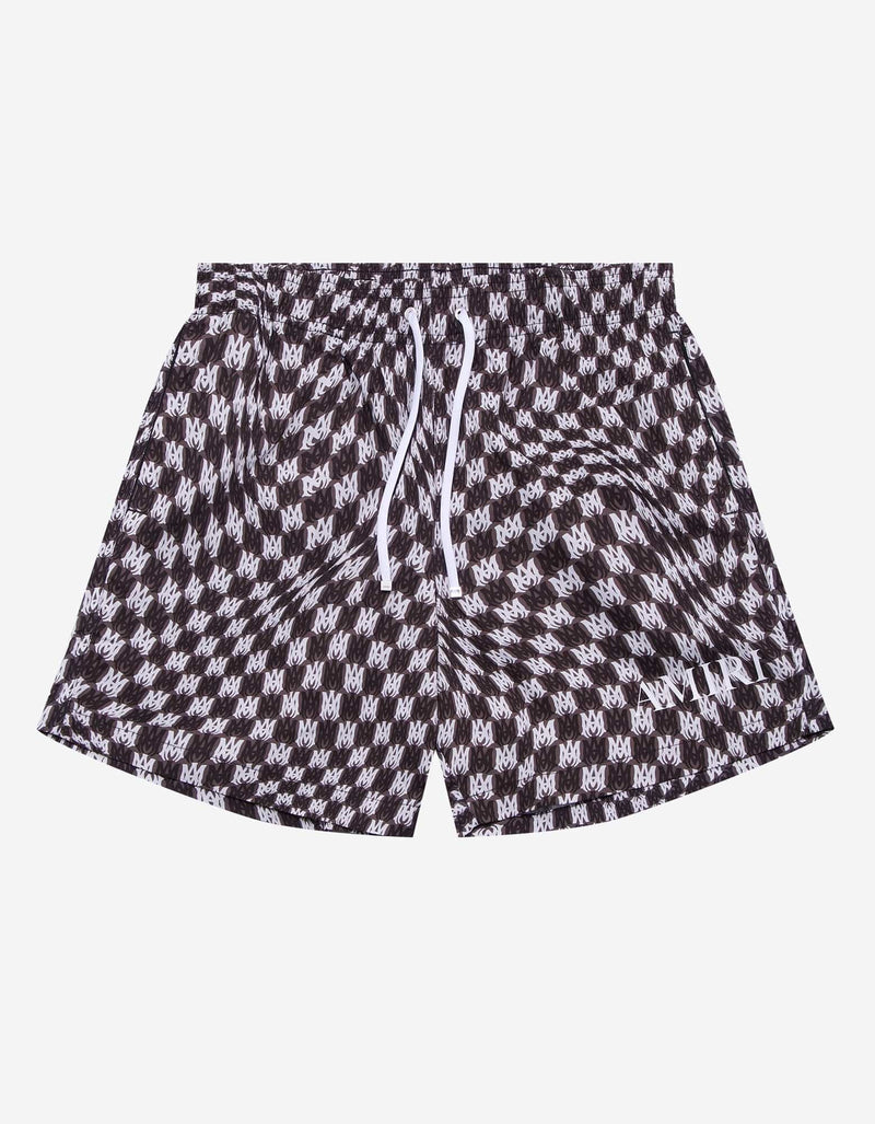 Amiri Black Wavy M.A. Swim Shorts