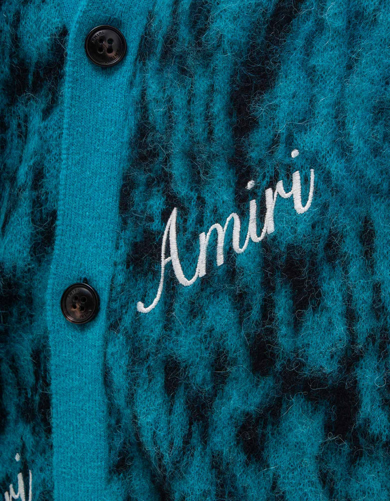 Amiri Blue Mohair Cardigan