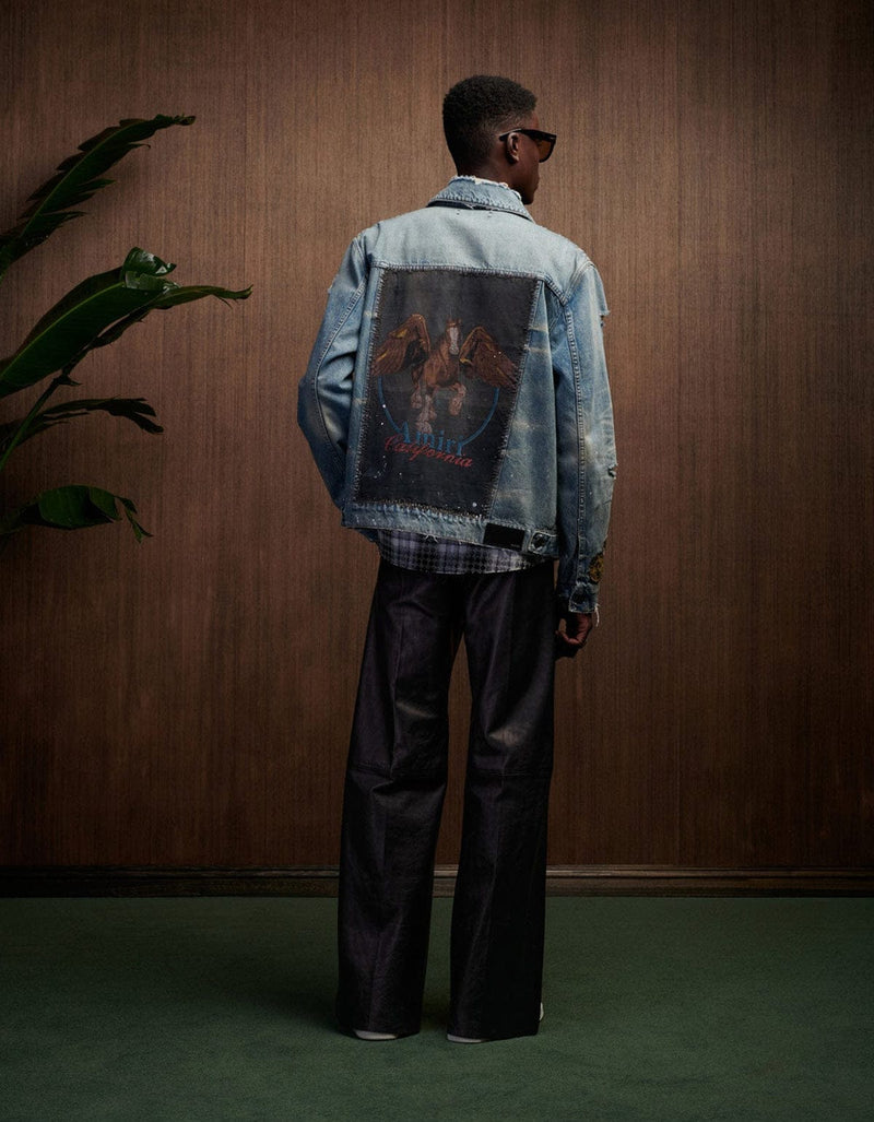 Amiri Blue Vintage Pegasus Trucker Jacket