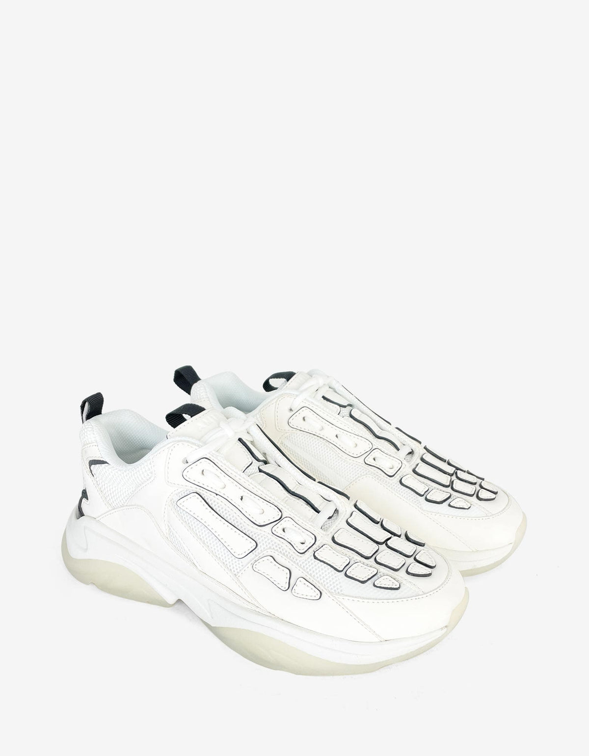 Amiri Bone Runner White & Black Painted Edge Trainers