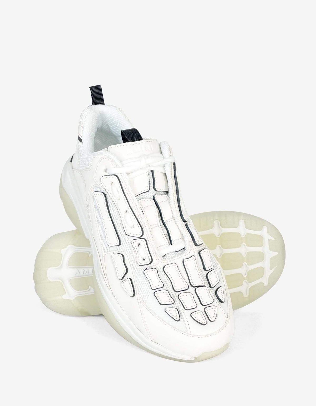 Amiri Bone Runner White & Black Painted Edge Trainers