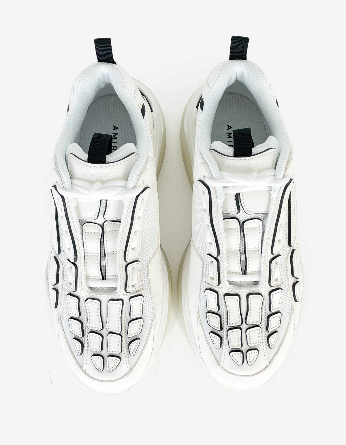 Amiri Bone Runner White & Black Painted Edge Trainers