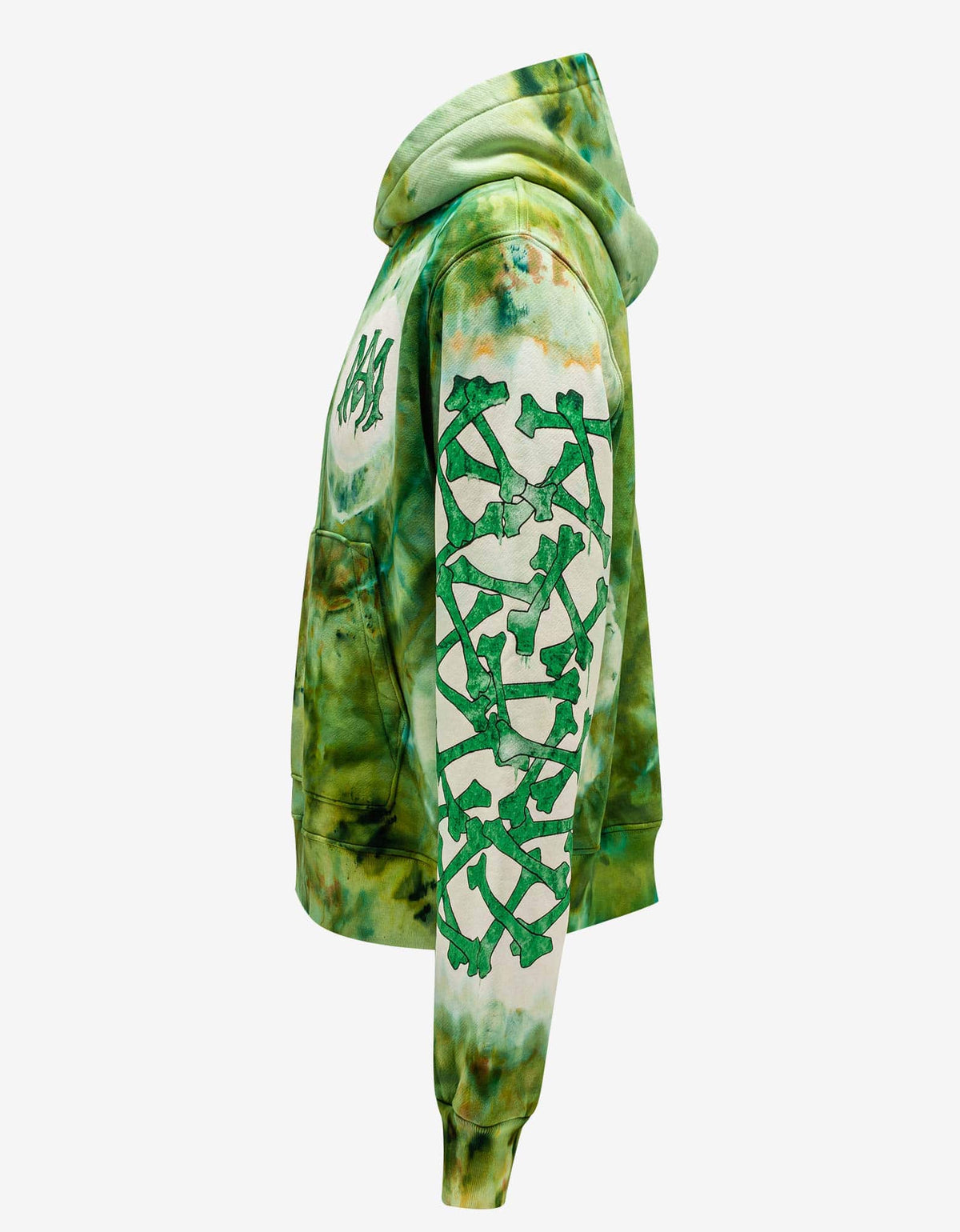 Amiri Green Tie Dye Bones Hoodie