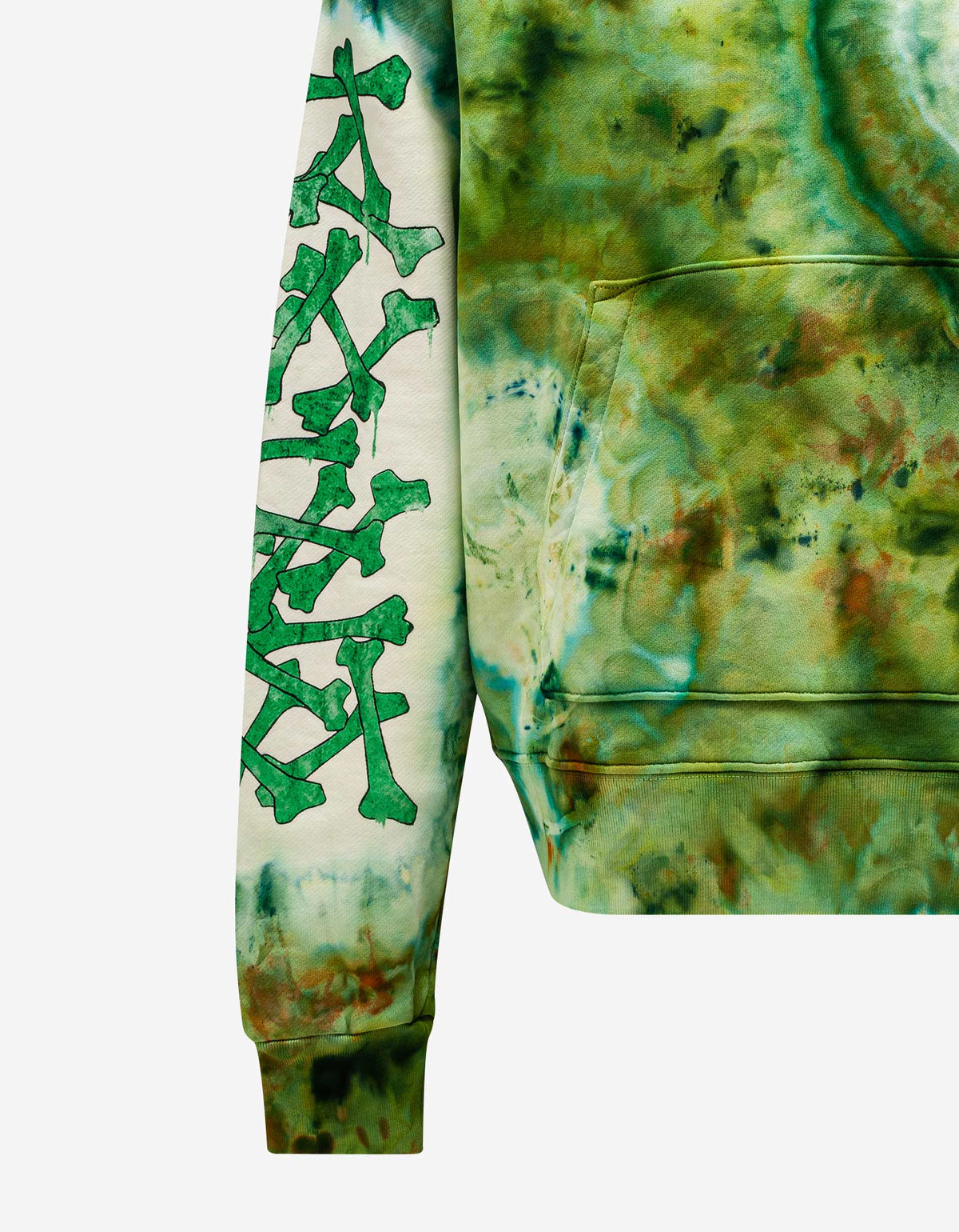 Amiri Green Tie Dye Bones Hoodie