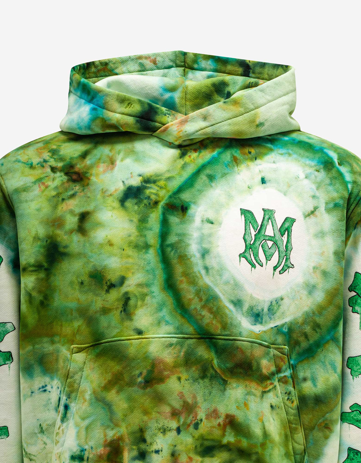 Amiri Green Tie Dye Bones Hoodie