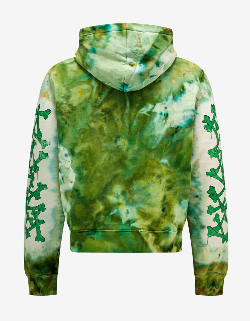 Amiri Green Tie Dye Bones Hoodie