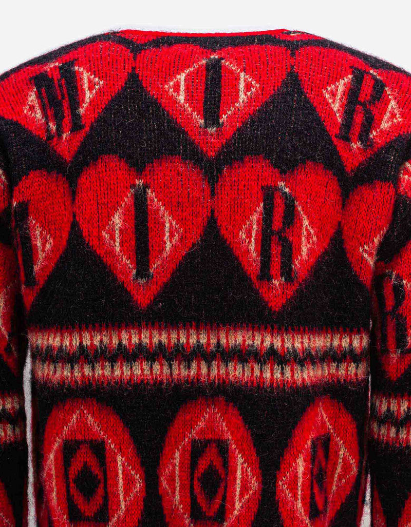 Amiri Mohair Logo Heart Cardigan