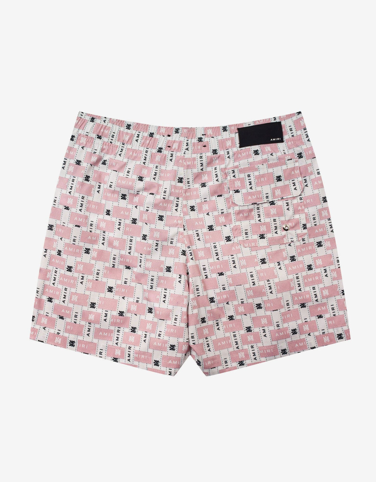 Amiri Pink Interweave Logo Print Swim Shorts